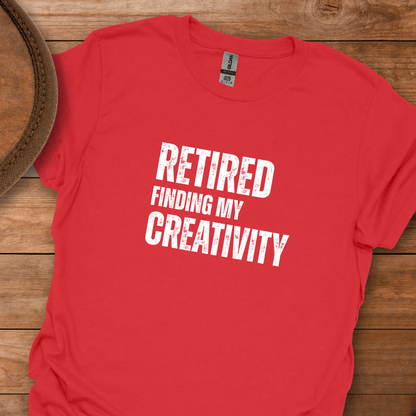 Retired Finding My Creativity Block Text T-Shirt