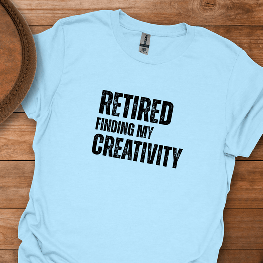 Retired Finding My Creativity Block Text T-Shirt