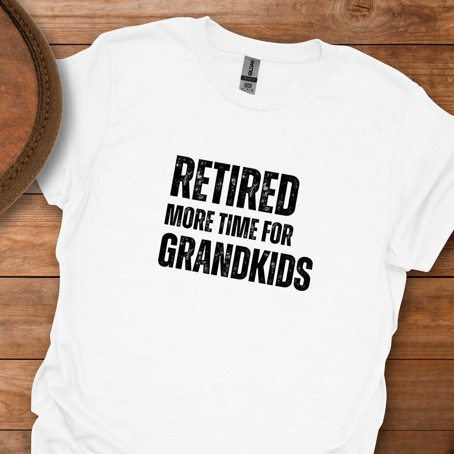 Retired More Time for Grandkids Block Text T-Shirt