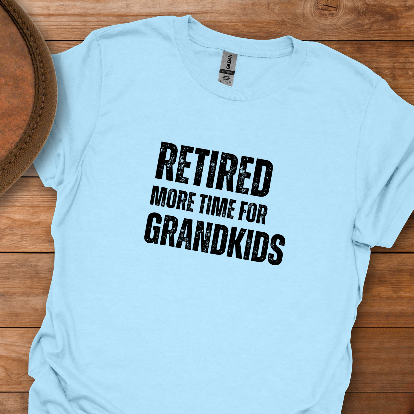 Retired More Time for Grandkids Block Text T-Shirt