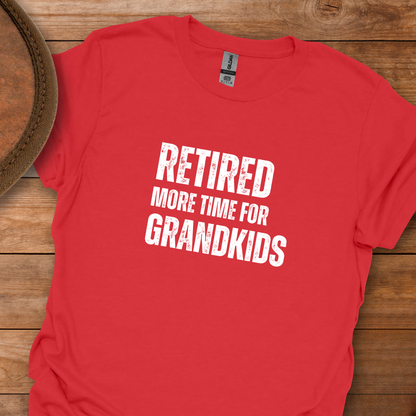 Retired More Time for Grandkids Block Text T-Shirt