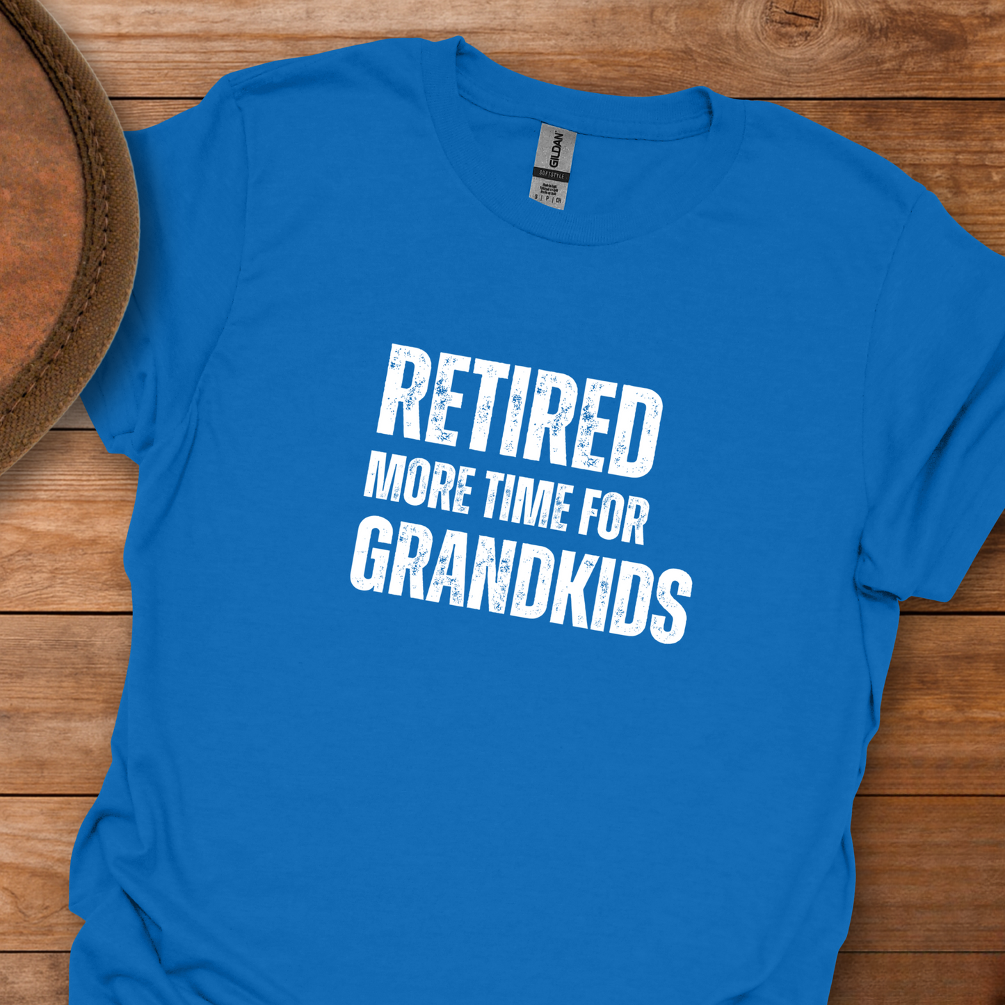 Retired More Time for Grandkids Block Text T-Shirt