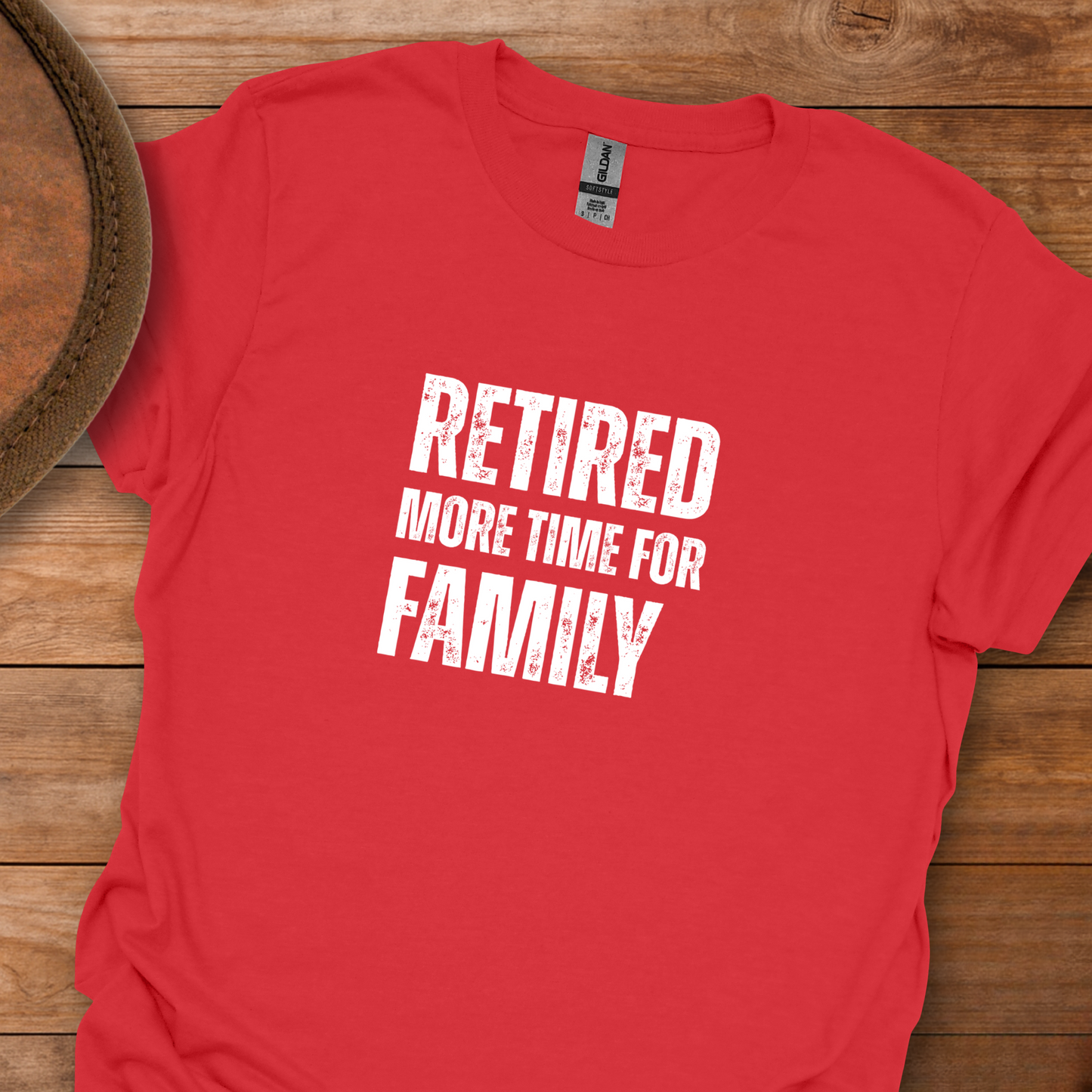 Retired More Time For Family Block Text T-Shirt