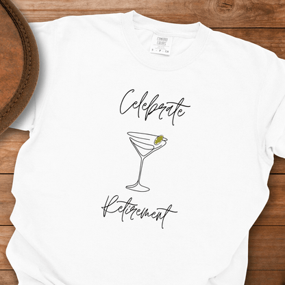 Celebrate Retirement Line Draw Glass T-Shirt