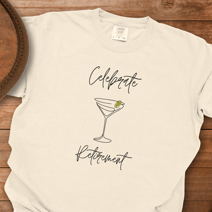 Celebrate Retirement Line Draw Glass T-Shirt