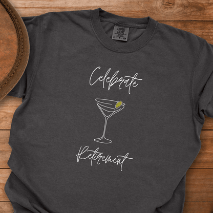 Celebrate Retirement Line Draw Glass T-Shirt