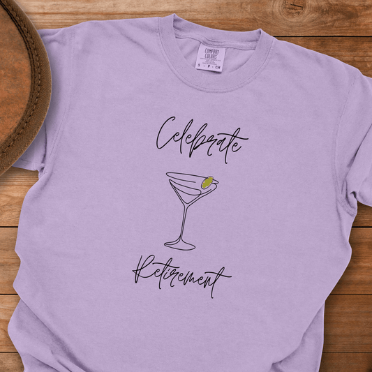 Celebrate Retirement Line Draw Glass T-Shirt