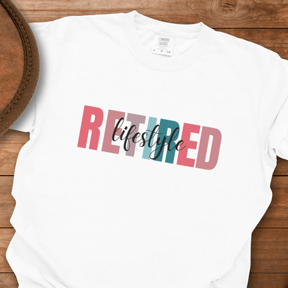 Retired Lifestyle Block Cursive T-Shirt