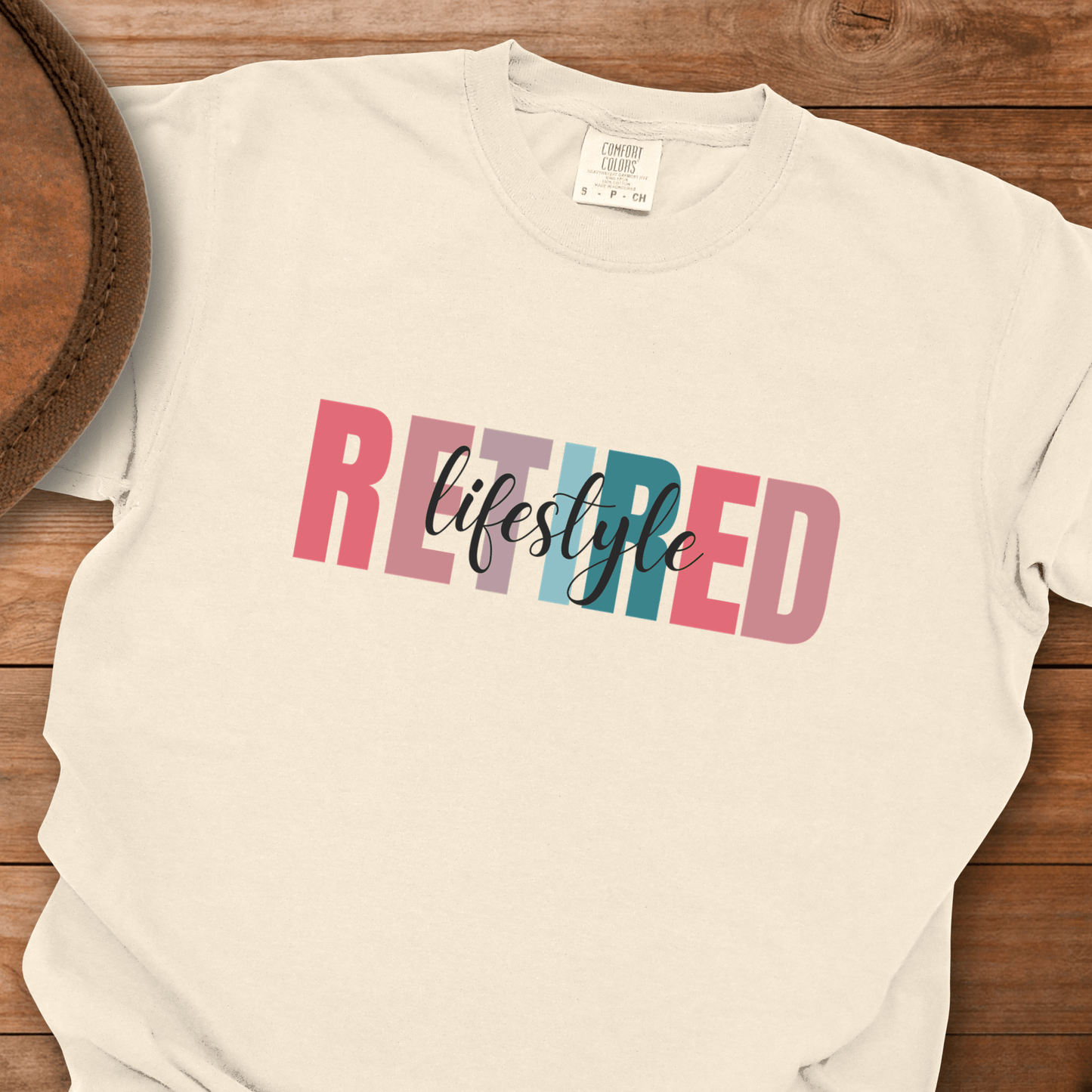 Retired Lifestyle Block Cursive T-Shirt