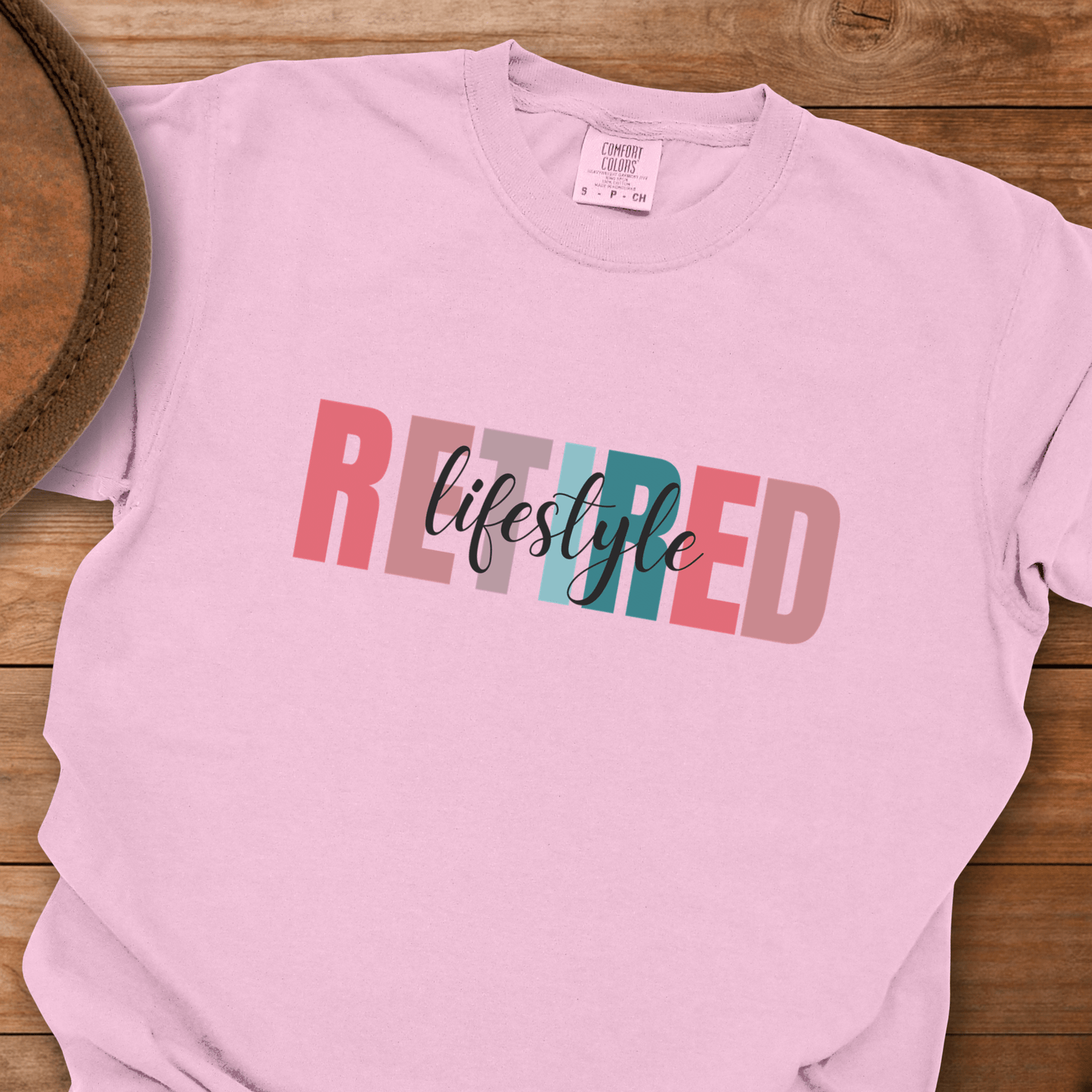 Retired Lifestyle Block Cursive T-Shirt