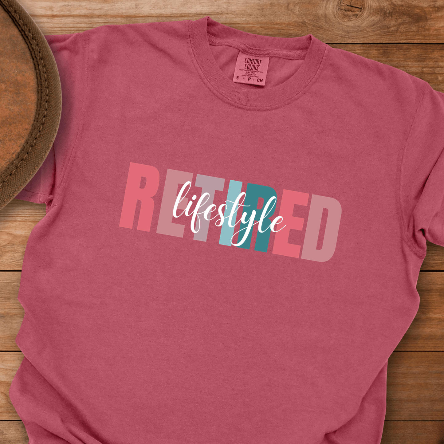 Retired Lifestyle Block Cursive T-Shirt