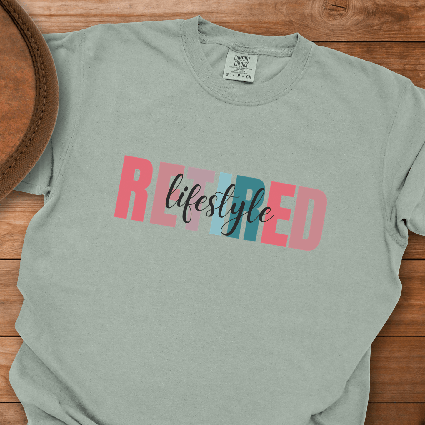 Retired Lifestyle Block Cursive T-Shirt