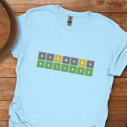 Bye Work Retired Word Puzzle T-Shirt
