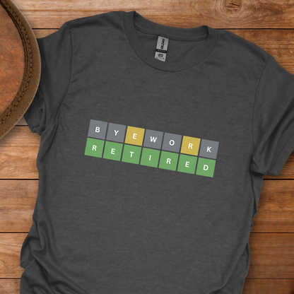 Bye Work Retired Word Puzzle T-Shirt