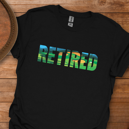 Retired Golf Course Block Text T-Shirt