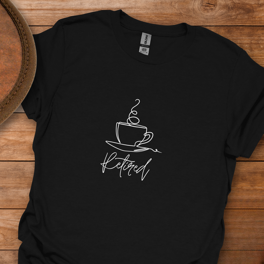 Retired Coffee Tea Line Draw T-Shirt