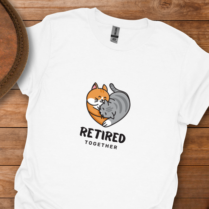 Retired Together Cats Heart T-Shirt