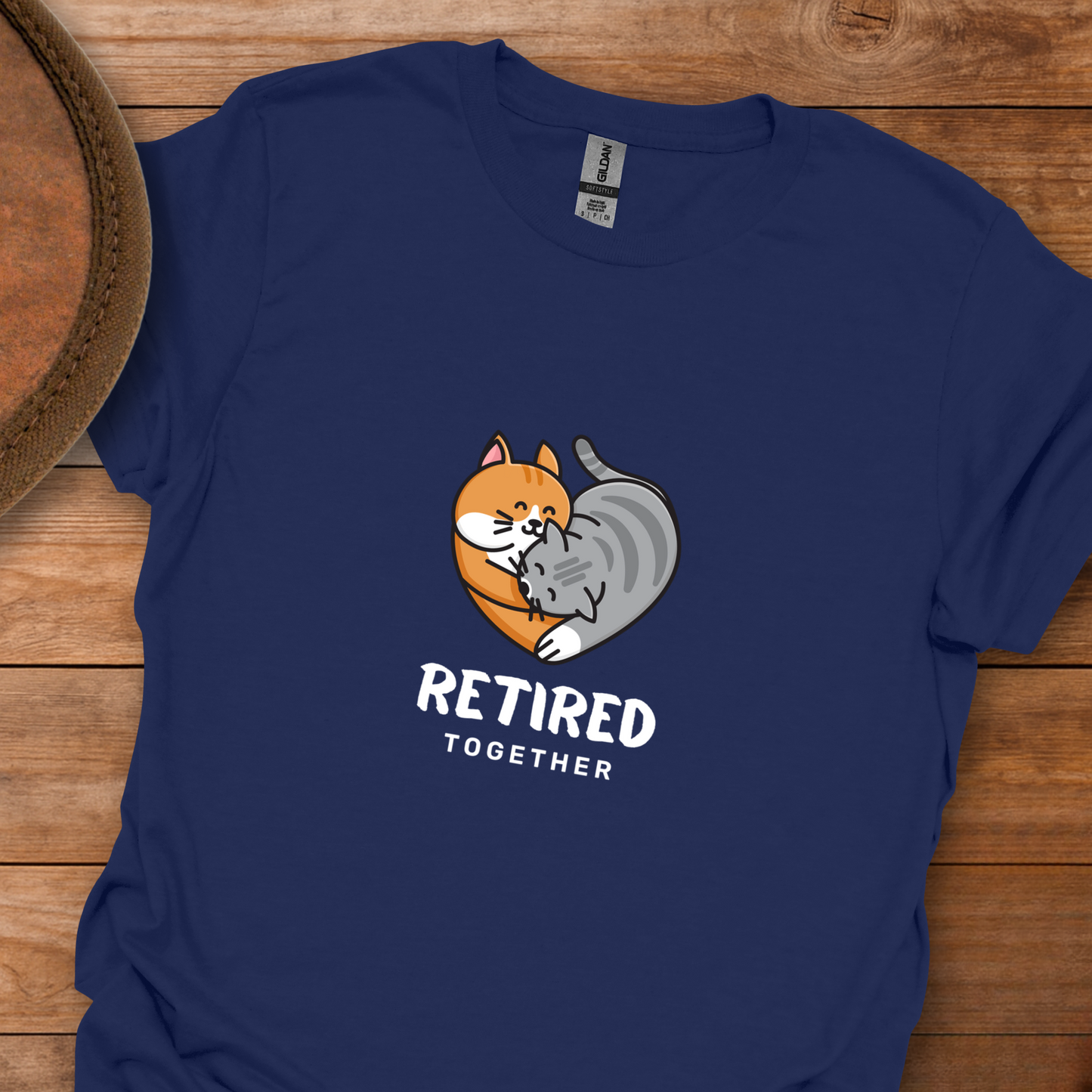 Retired Together Cats Heart T-Shirt