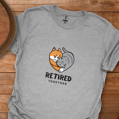 Retired Together Cats Heart T-Shirt