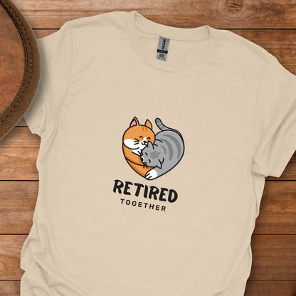 Retired Together Cats Heart T-Shirt