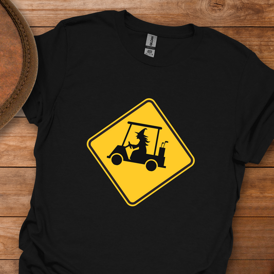 Witch Golf Cart Crossing T-Shirt