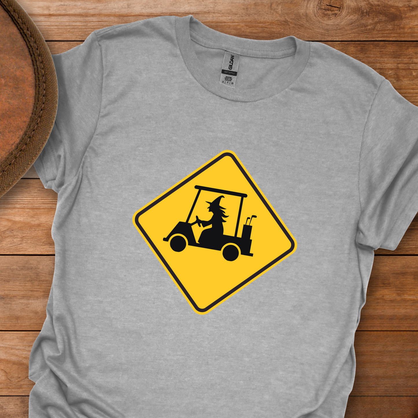 Witch Golf Cart Crossing T-Shirt