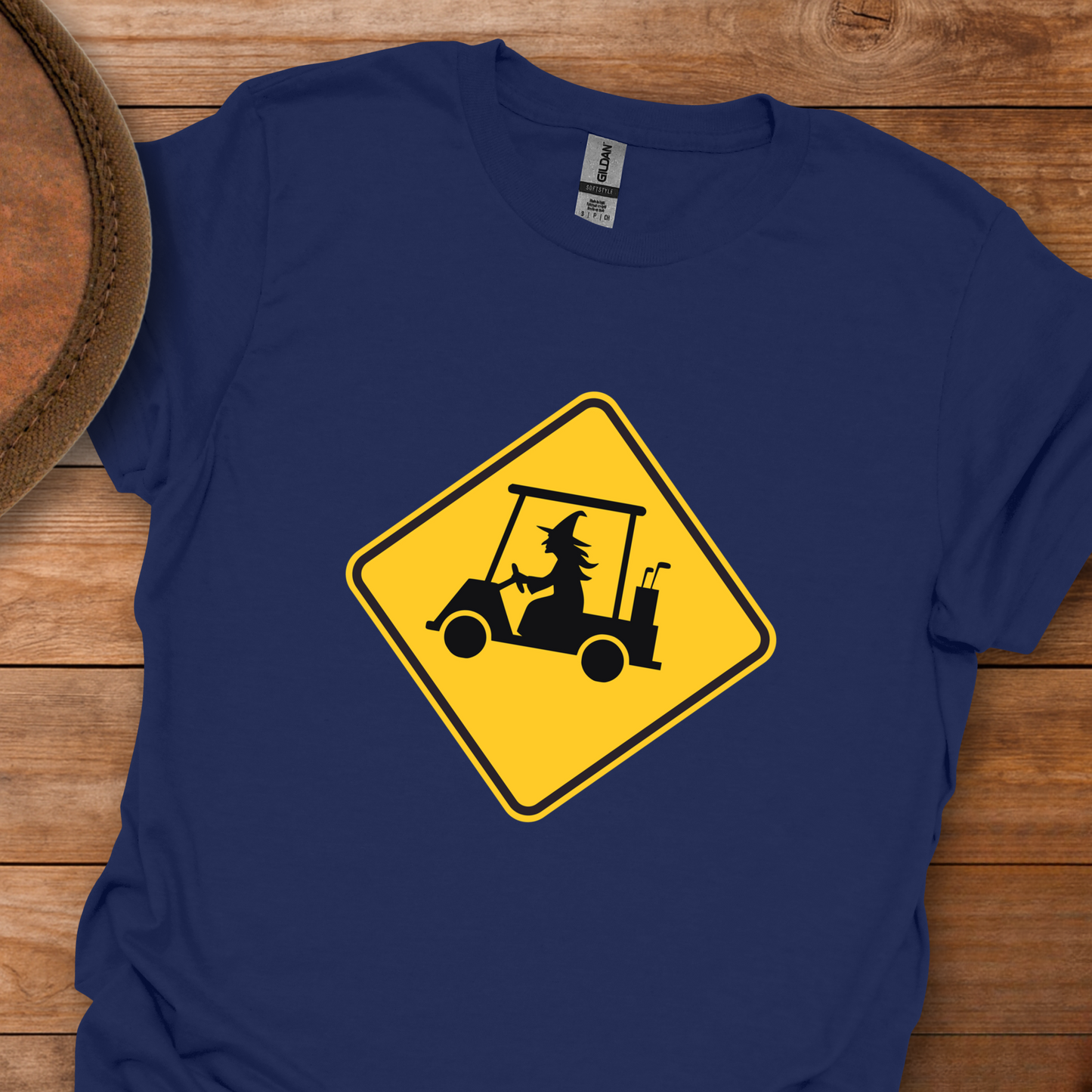 Witch Golf Cart Crossing T-Shirt