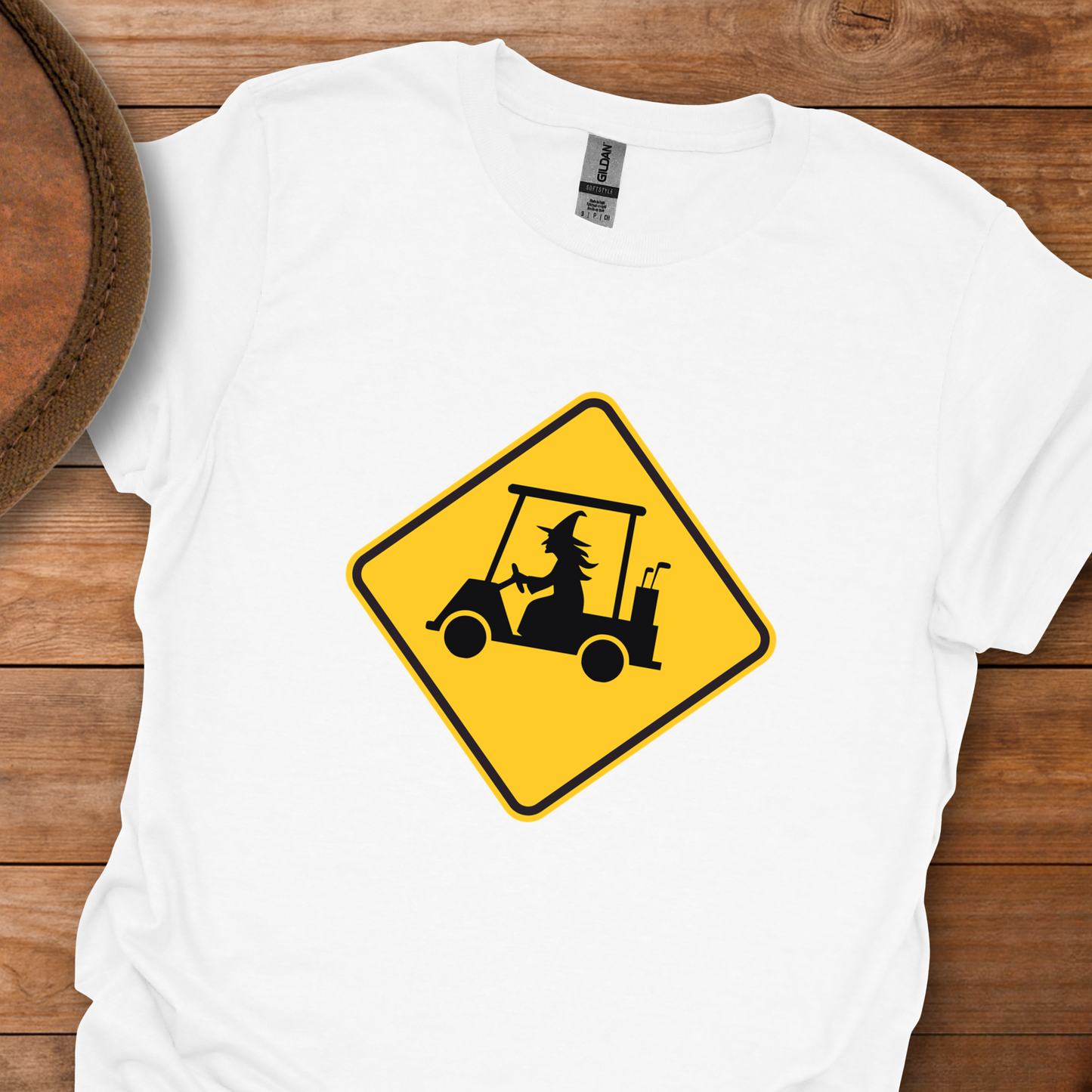 Witch Golf Cart Crossing T-Shirt