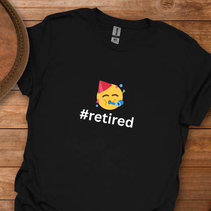 Hash Tag Retired Partying Face Emoji T-Shirt