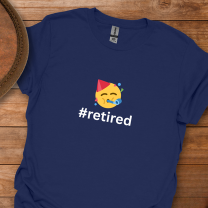 Hash Tag Retired Partying Face Emoji T-Shirt