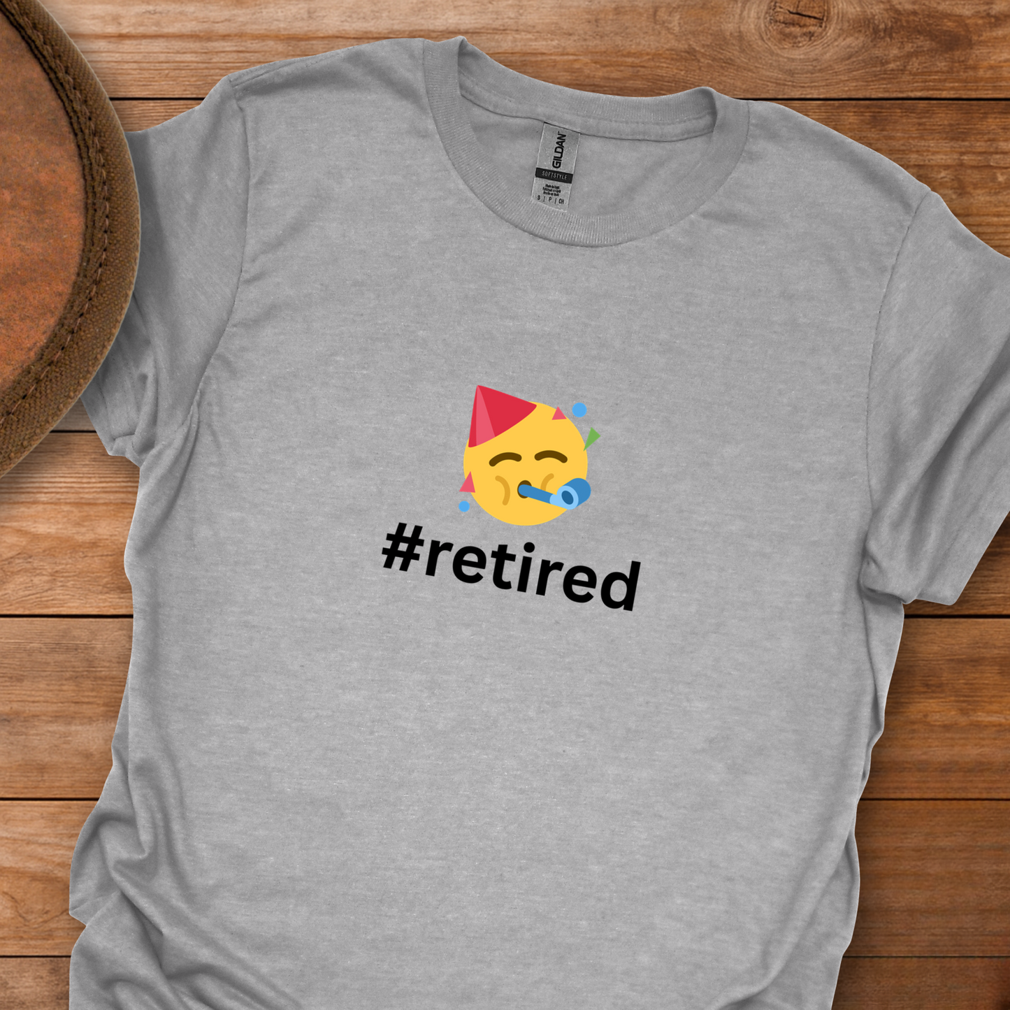 Hash Tag Retired Partying Face Emoji T-Shirt