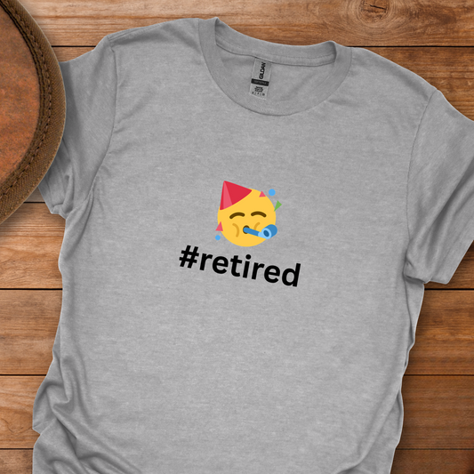 Hash Tag Retired Partying Face Emoji T-Shirt