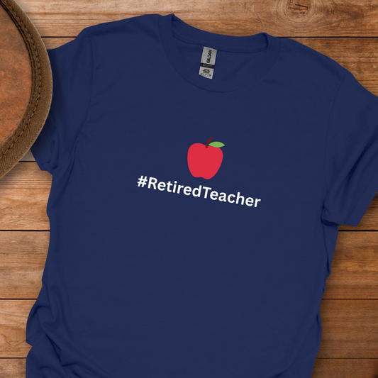 Hash Tag Retired Teacher Apple T-Shirt