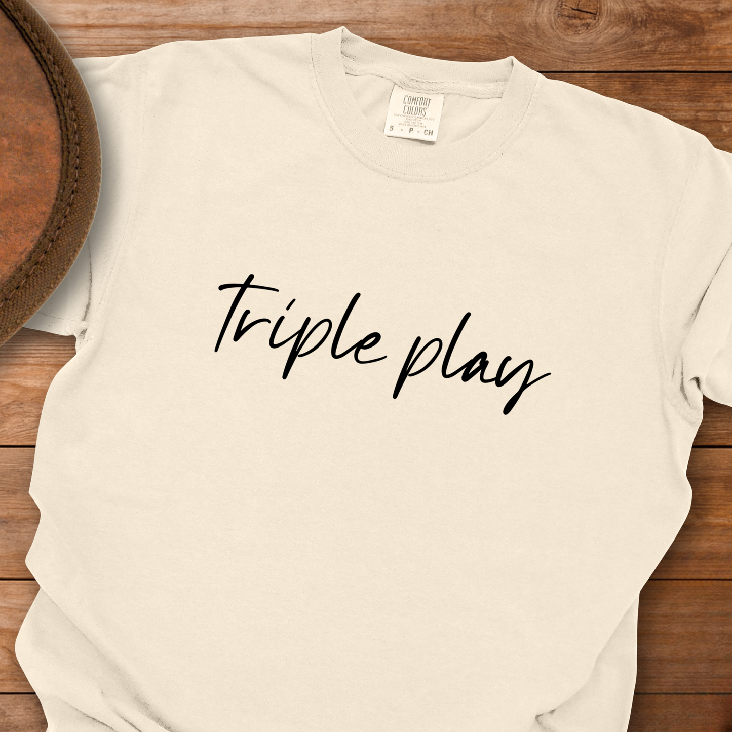 Triple Play Card Cursive T-Shirt