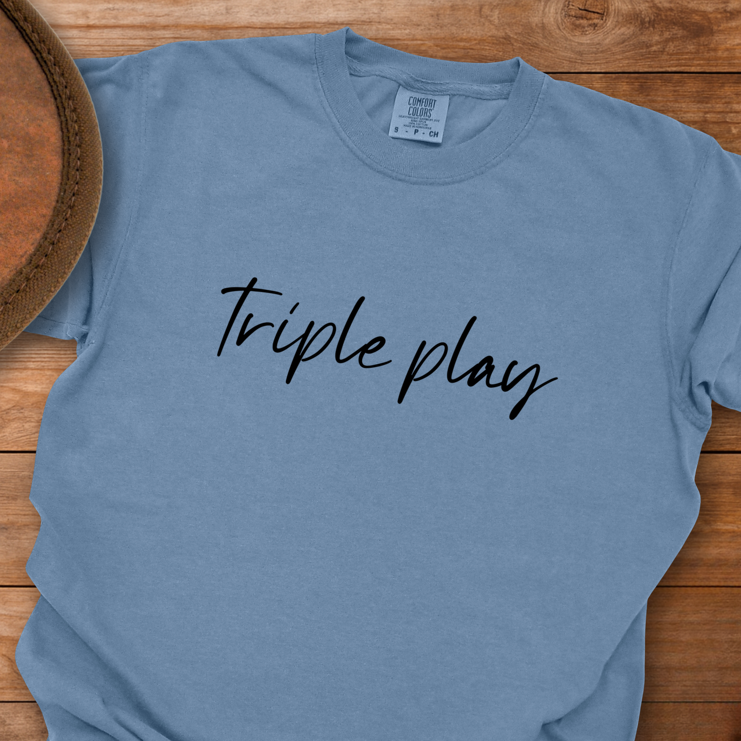 Triple Play Card Cursive T-Shirt