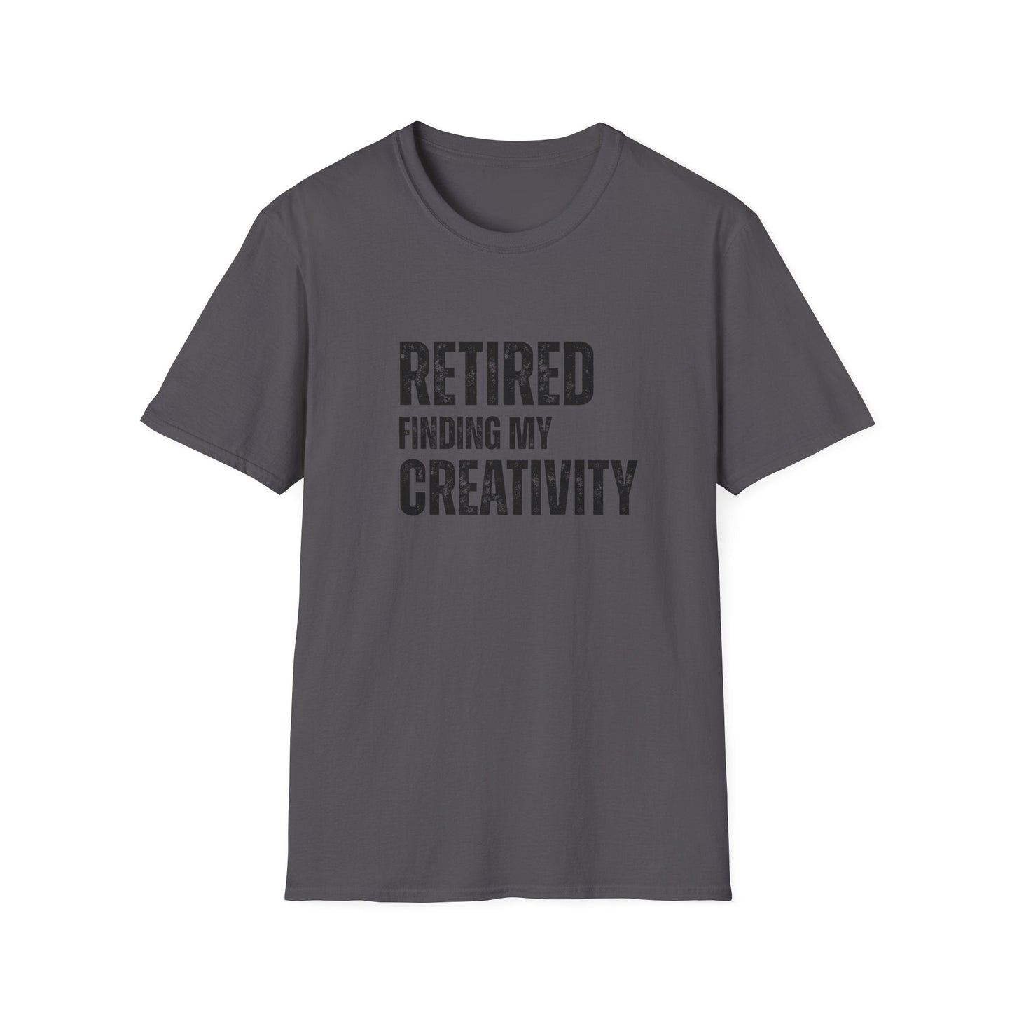 Retired Finding My Creativity Block Text T-Shirt