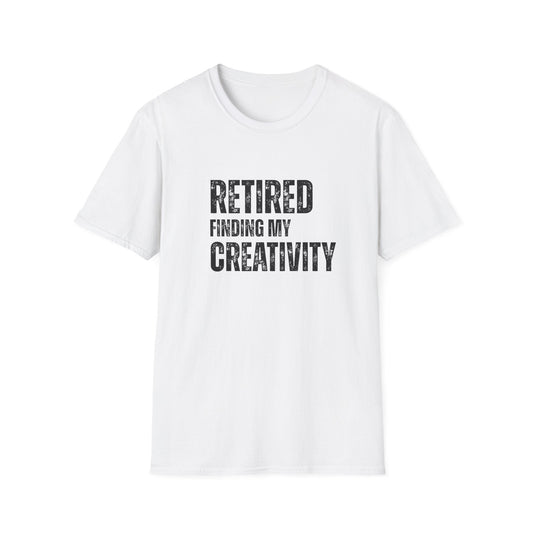 Retired Finding My Creativity Block Text T-Shirt